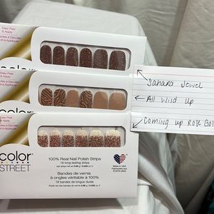 Color Street - Set of 3: Sahara Jewel, All Wild Up, Coming up Rose Gold